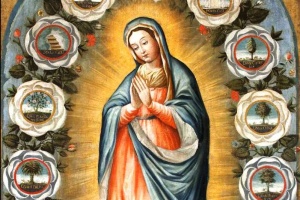 maria immaculata w otoku różańcowym